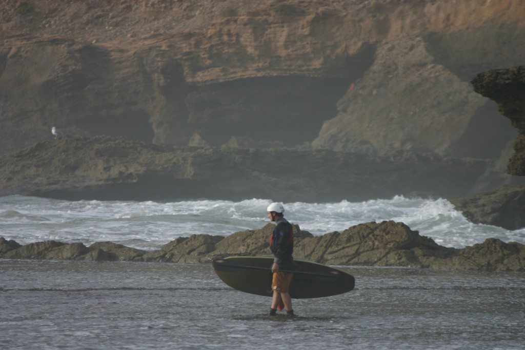 Studying the point break at Tafadna, Morocco